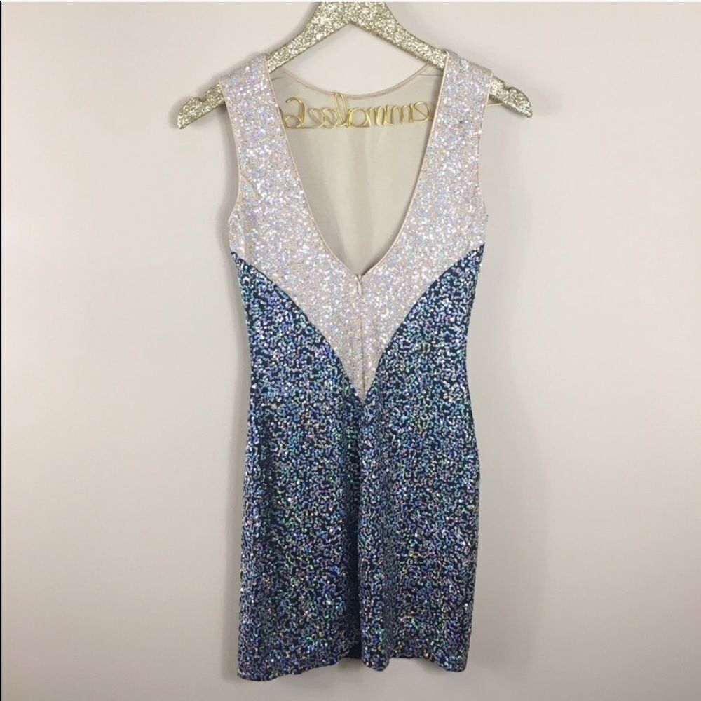 dresses and other drugs Sequin Mesh Dress Nude - Picture 4 of 7